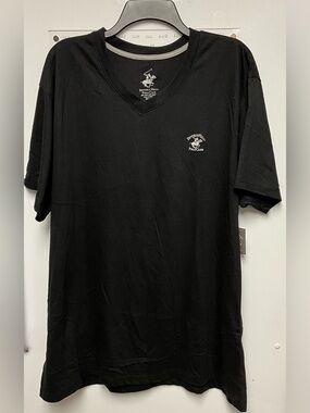 Beverly Hills Polo Club Black V-Neck Short Sleeve Tee